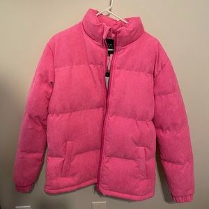 Pink corduroy puffer jacket